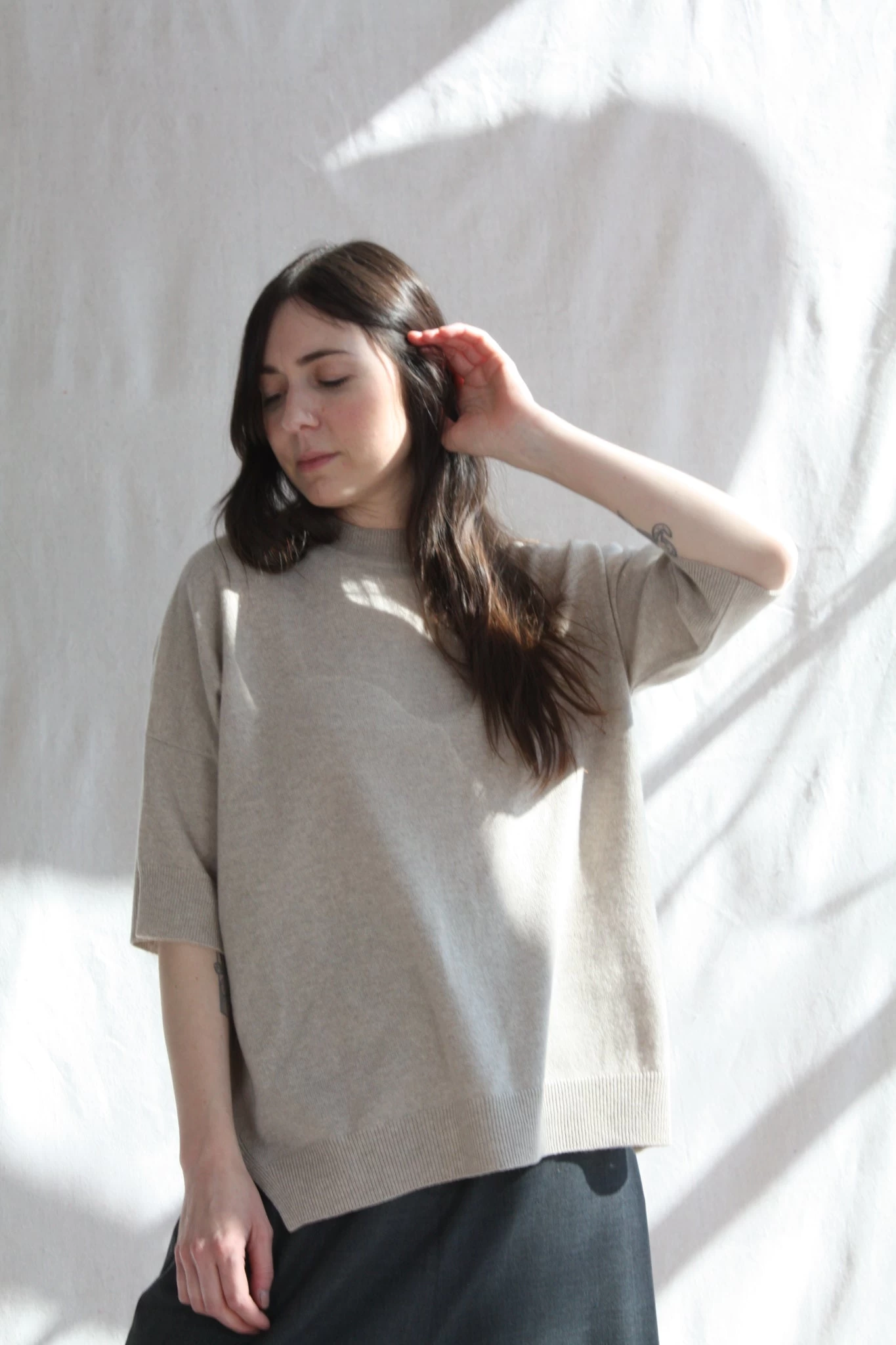 Cashmere Sweater Oatmeal - Image 4