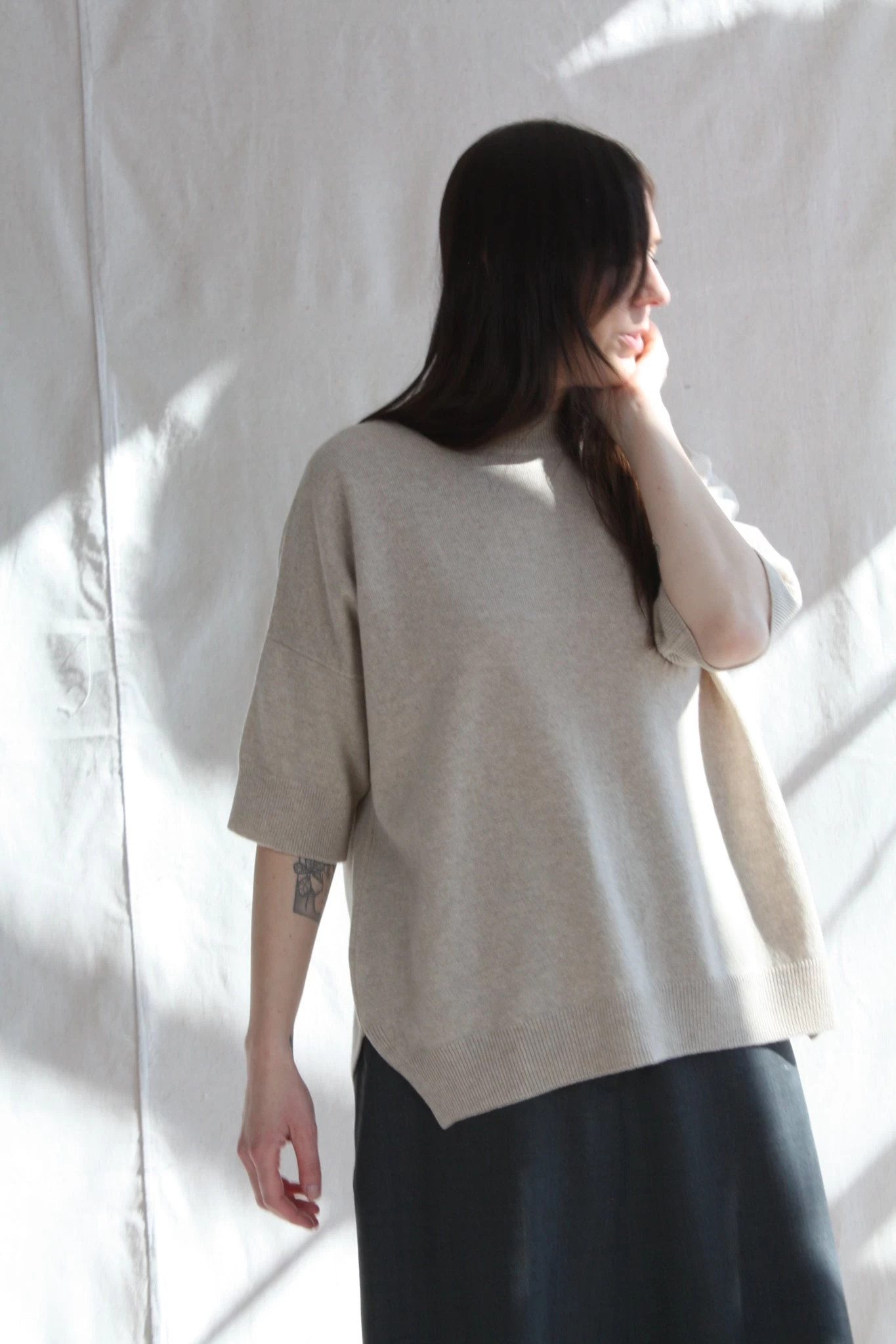 Cashmere Sweater Oatmeal - Image 5