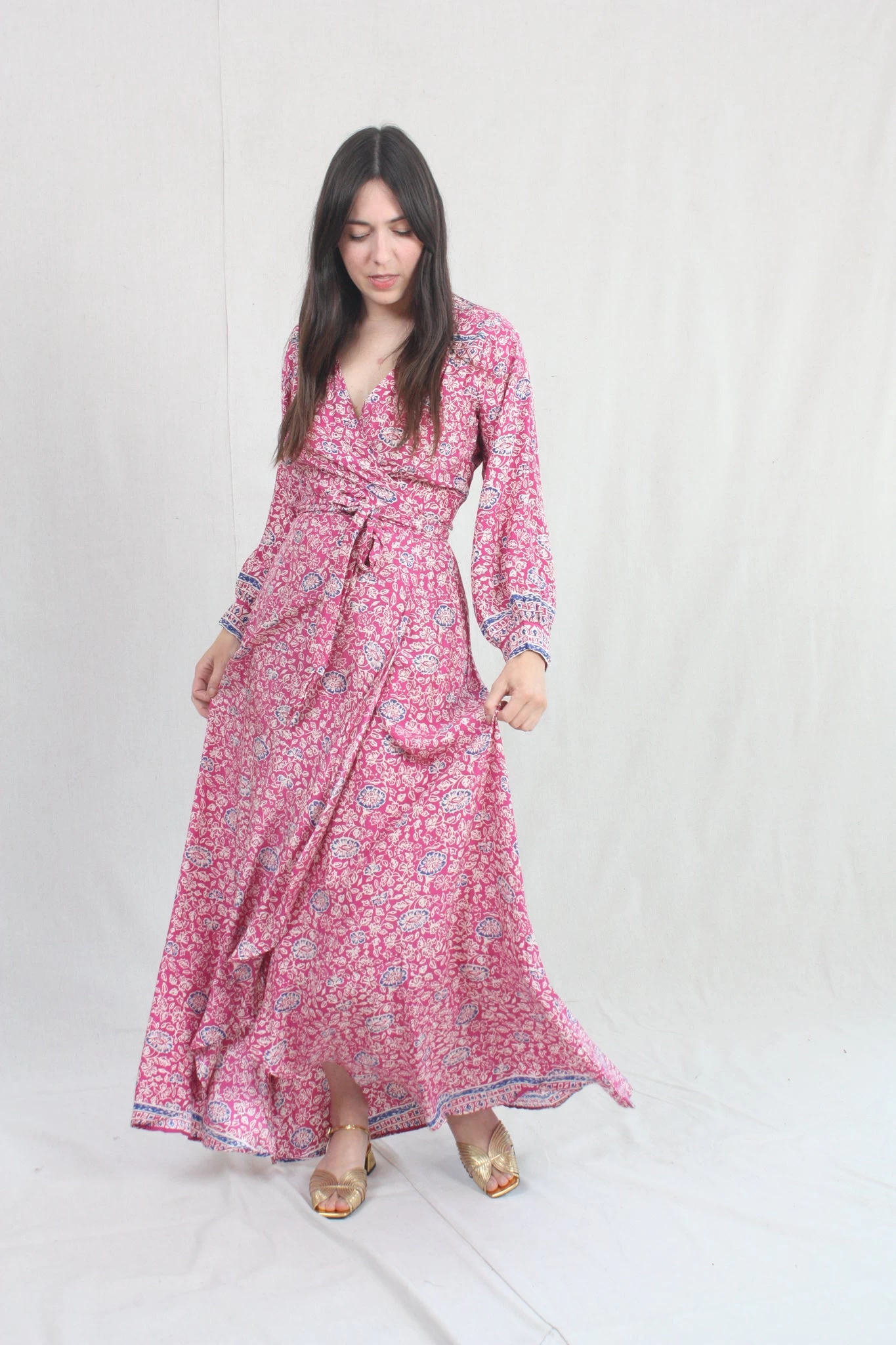 Kate Longsleeve Dress Floral Print Lavender - Image 2