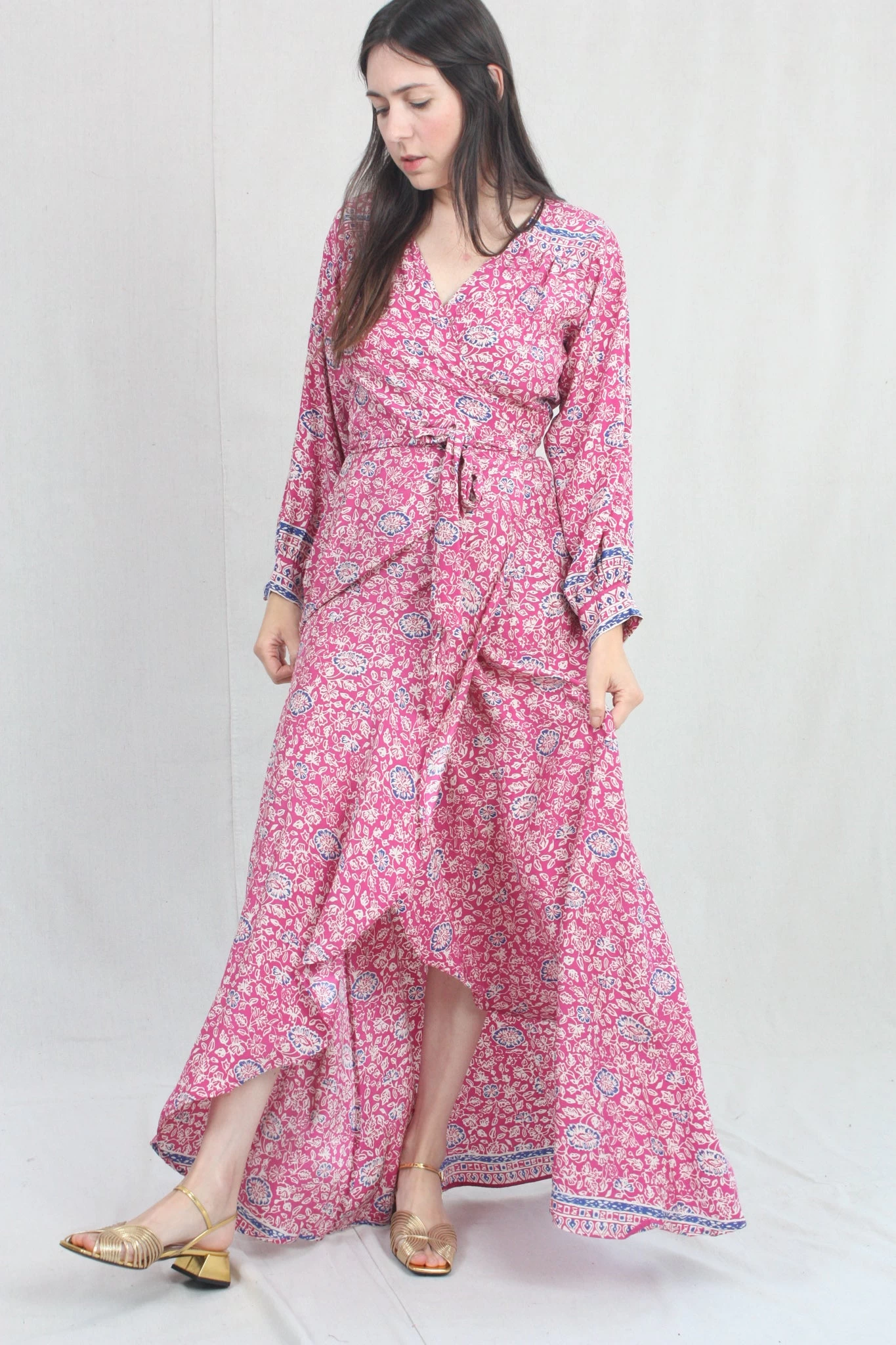 Kate Longsleeve Dress Floral Print Lavender - Image 3