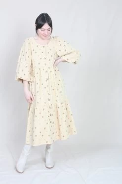 Sage Dress Autumn Posy Print