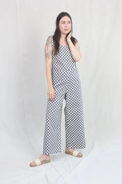 Barnes Jumpsuit Navy And Cream Gingham