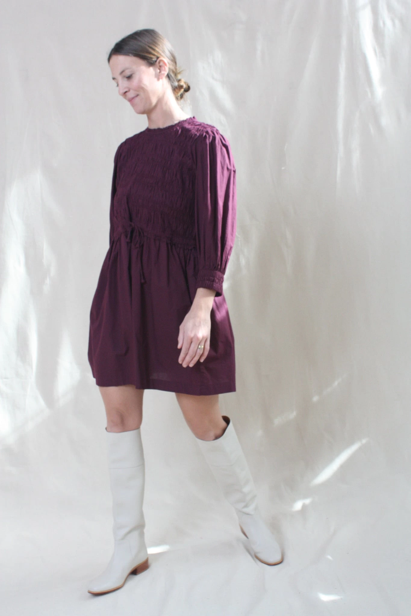 Aldea Smocked Mini Dress Wine Tasting