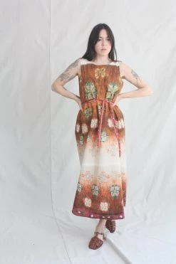 Deep Back Dress Panel Print M