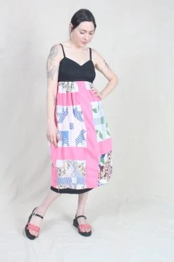 Spaghetti Strap Party Dress Black OOAK Vintage