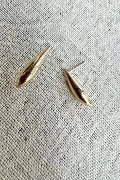 Lor Single Lean Earrings Brass