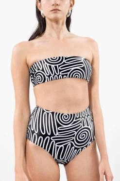 Lydia Bikini Bottom Black And White