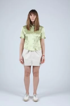 Nanushka Clare Short Sleeve Lime