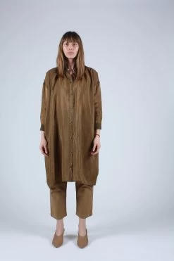 Aurora Dress Tobacco Crinkle Cupro