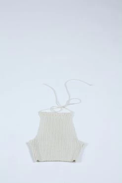 Nonna Swim Halter Ivory Gold Glitter