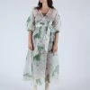 Loretta Silk Organza Midi Dress Memories Print