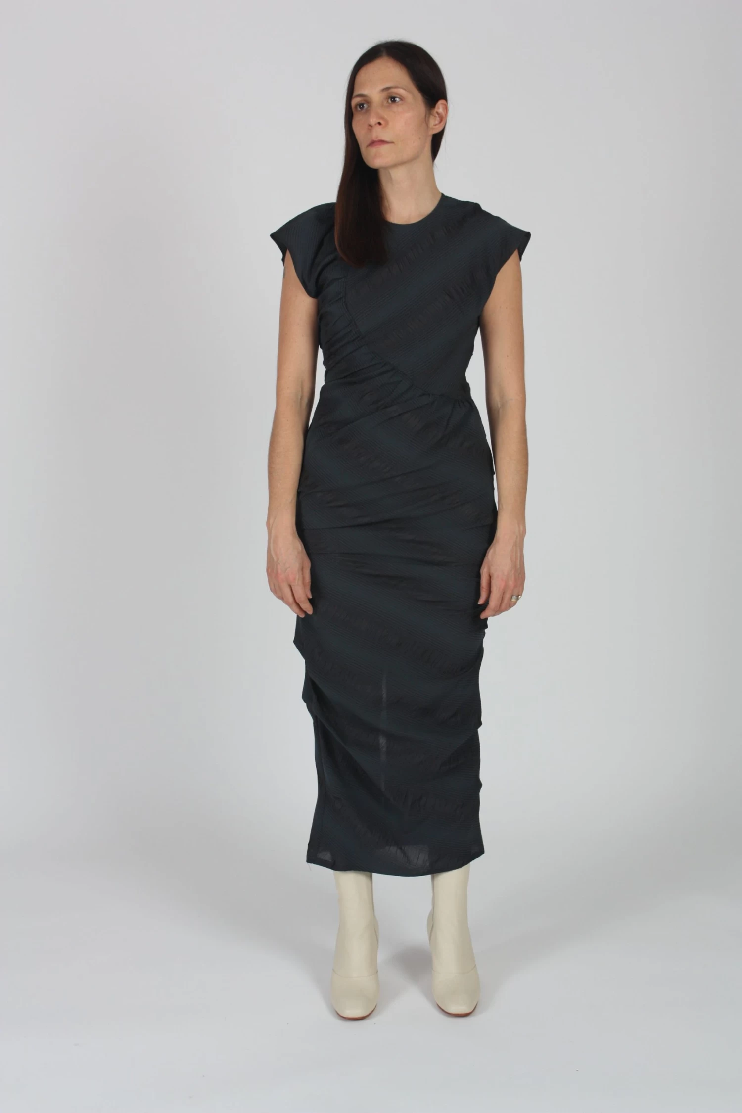 New Delirium Dress Charcoal Pucker