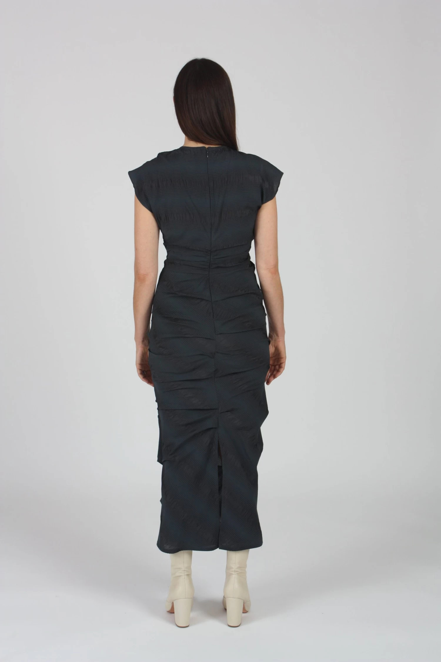 New Delirium Dress Charcoal Pucker - Image 3