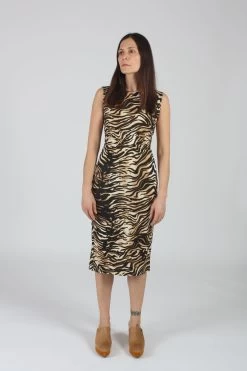 Medina Dress Brown Bengal