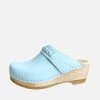 Bridget Clog On Mid Wedge Light Blue With Brown Base