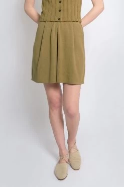 Pleated Knit Short Juniper